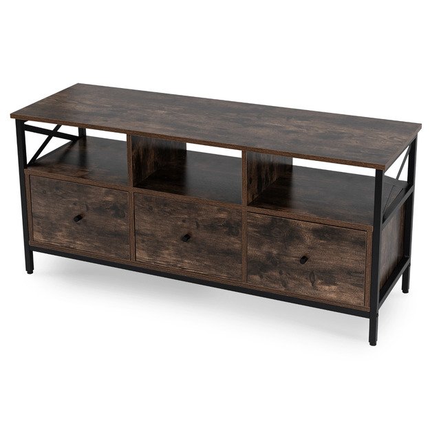 TV spintelė su stalčiais, 120 cm, ZONE, kaimiško ąžuolo spalvos 4