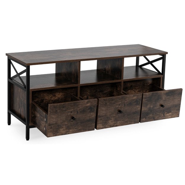 TV spintelė su stalčiais, 120 cm, ZONE, kaimiško ąžuolo spalvos 2