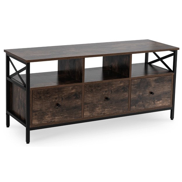 TV spintelė su stalčiais, 120 cm, ZONE, kaimiško ąžuolo spalvos 1