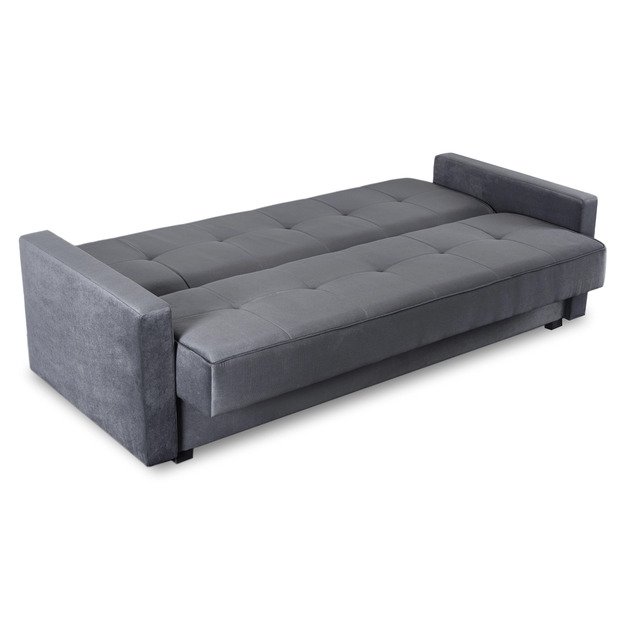 Aluna ALUNA sofa su miegojimo funkcija, sulankstoma dviejų vietų sofa, pilkos spalvos, moderni svetainei 4
