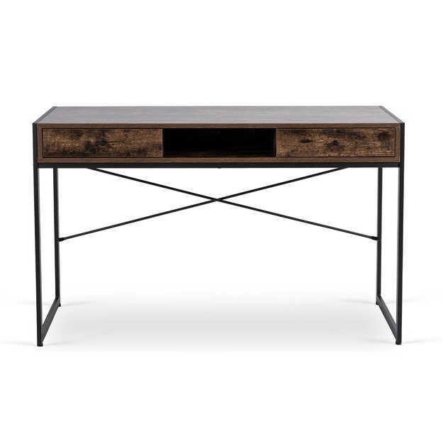 Stepė Namų biuro stalas, juodas rėmas, STEP, 123 cm, rudas/juodas, modernus 4